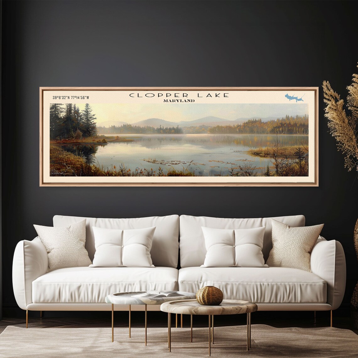 Cobbosseecontee Lake Maine Travel Poster, Rustic Decor