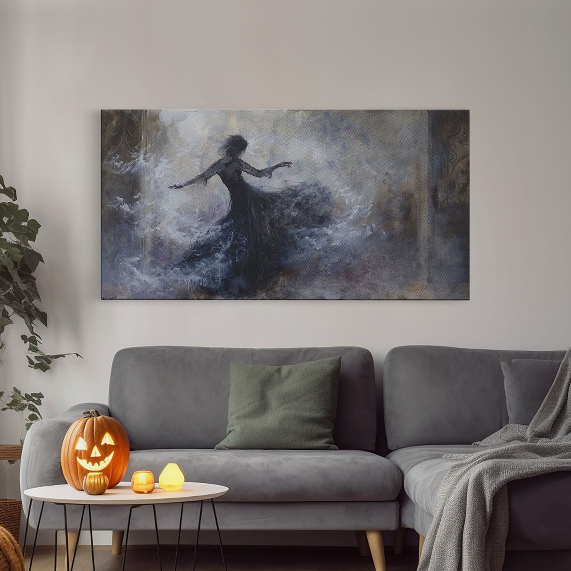 Dark Ballerina Dancing In Fog Macabre Dark Academia Halloween Print - Image 4