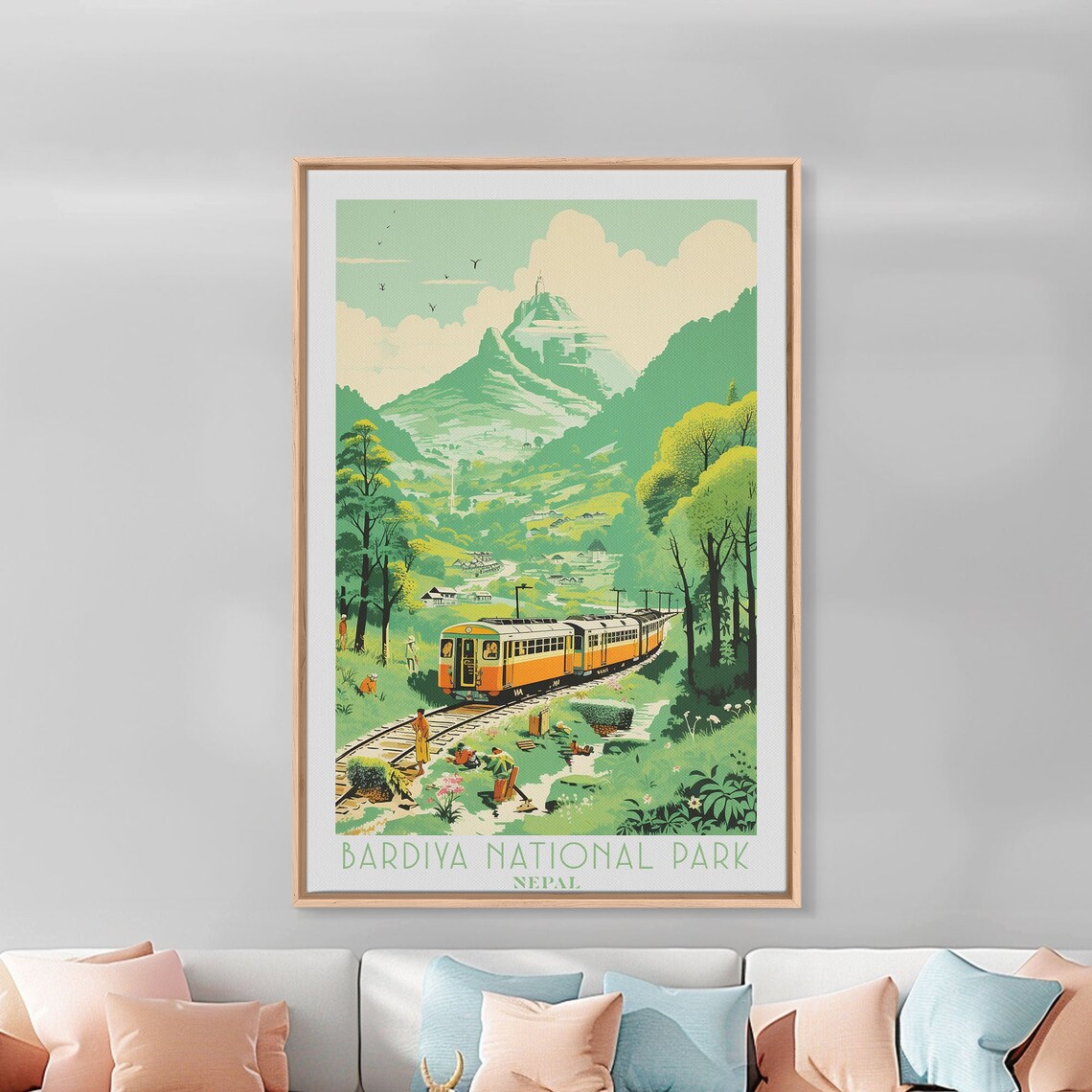 Bardiya National Park Nepal Mountain Village Railway Valley Scene Travel Poster - Image 5