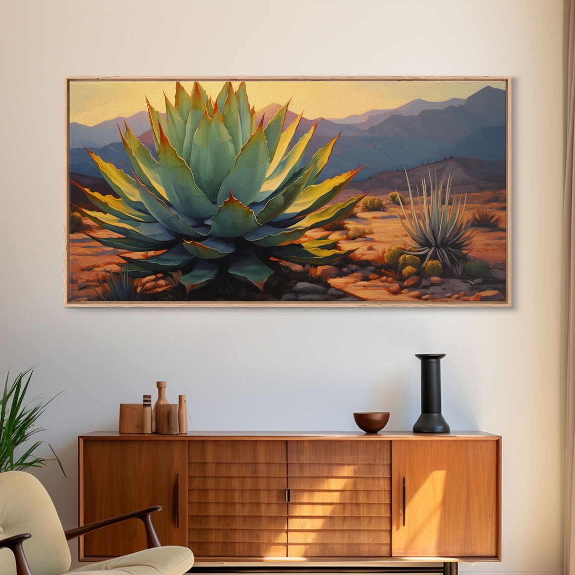 Southwestern Agave Desert Landscape Art Print