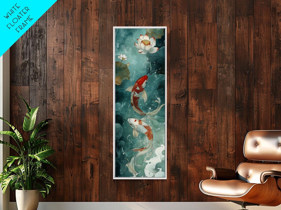 Wabi Sabi Koi Fish Art Print, Japanese Style Accent Piece - Image 5