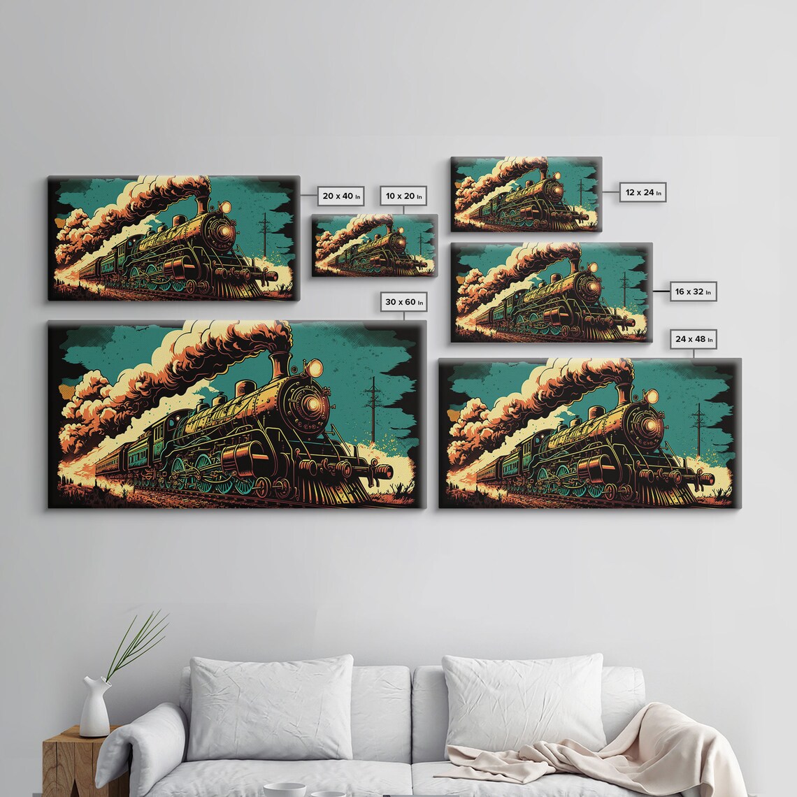Pop Art Steam Train, Western Art Poster Print - Image 2