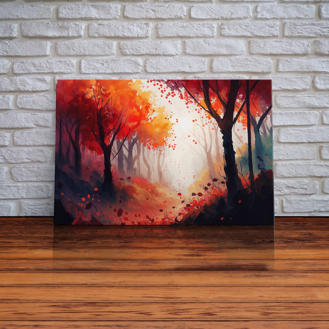 Autumn in the Forest Watercolor Art Print - Image 2