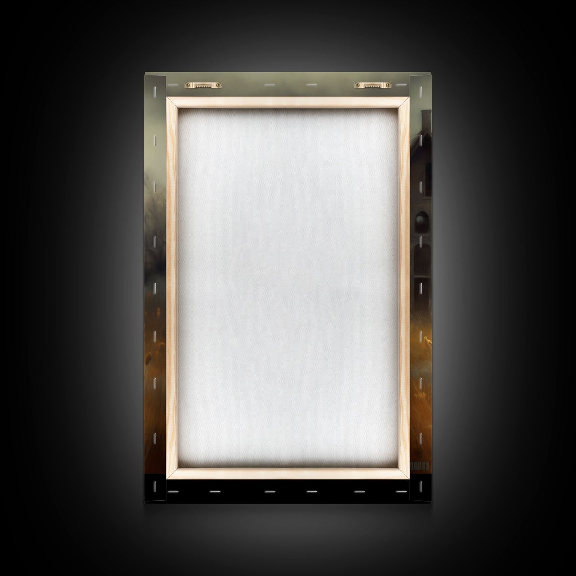 Two Cute Ghosts Holding Hands In Golden Field By Haunted Barn Poster - Image 2