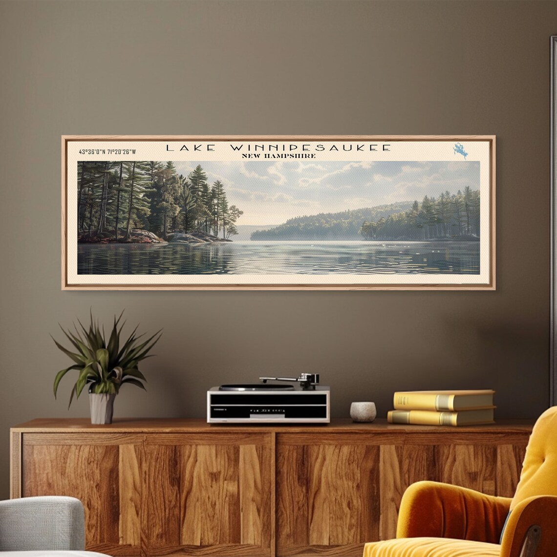 Lake Winnipesaukee Travel Poster, Lake House Decor - Image 4