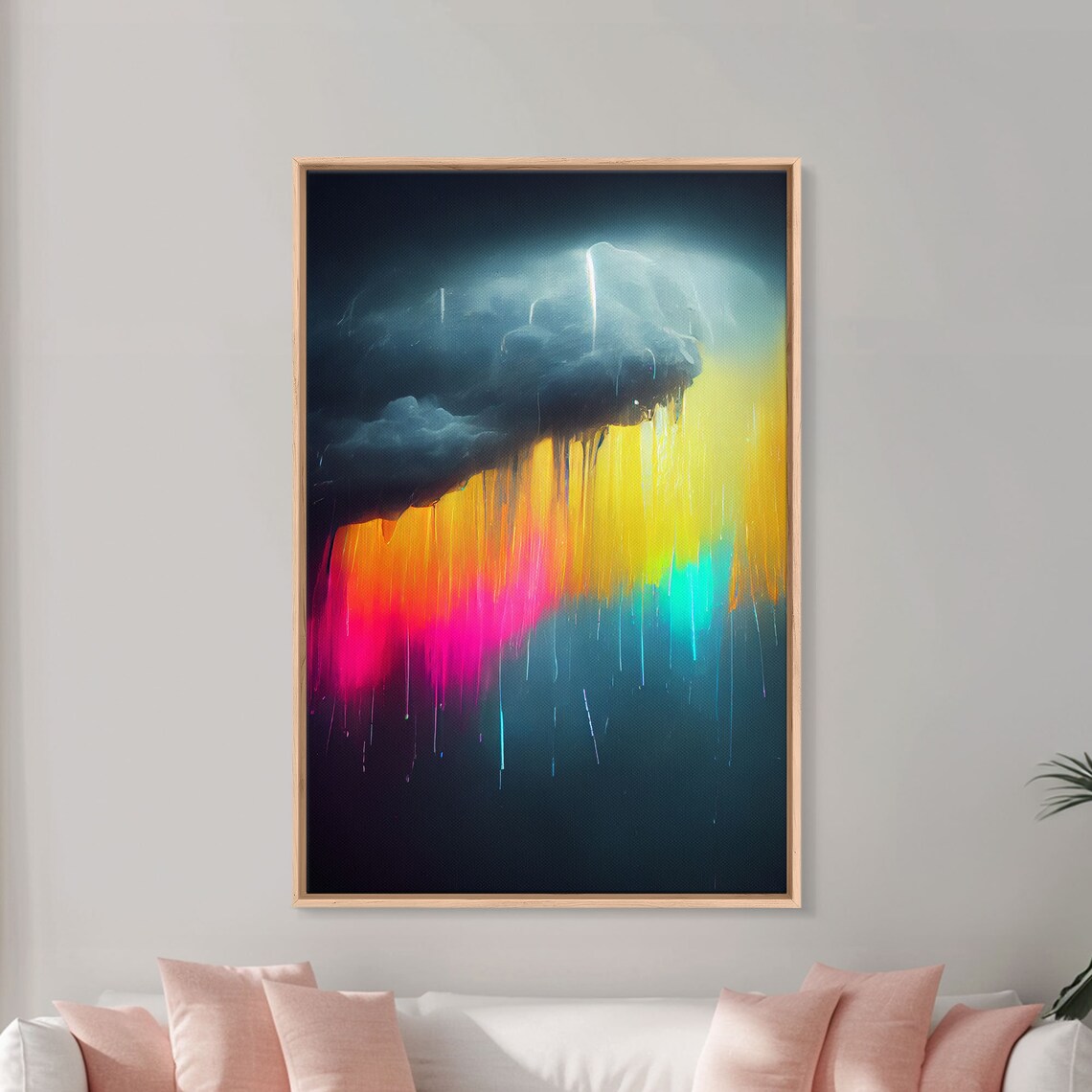 Rainbow In A Rain Cloud Abstract Art Print - Image 5
