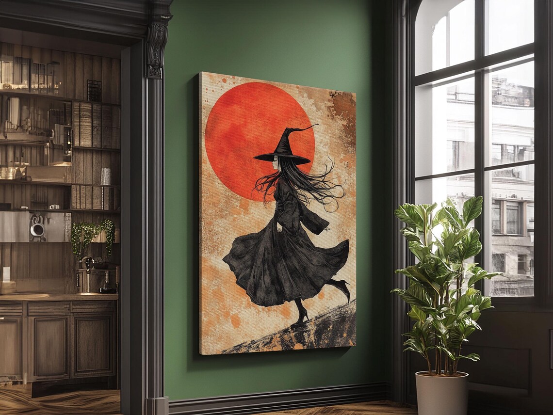 Its All Downhill From Here Framed Print Wabi Sabi Witch Decor Witch Painting Witchy Gift Witchy Home Decor - Image 4