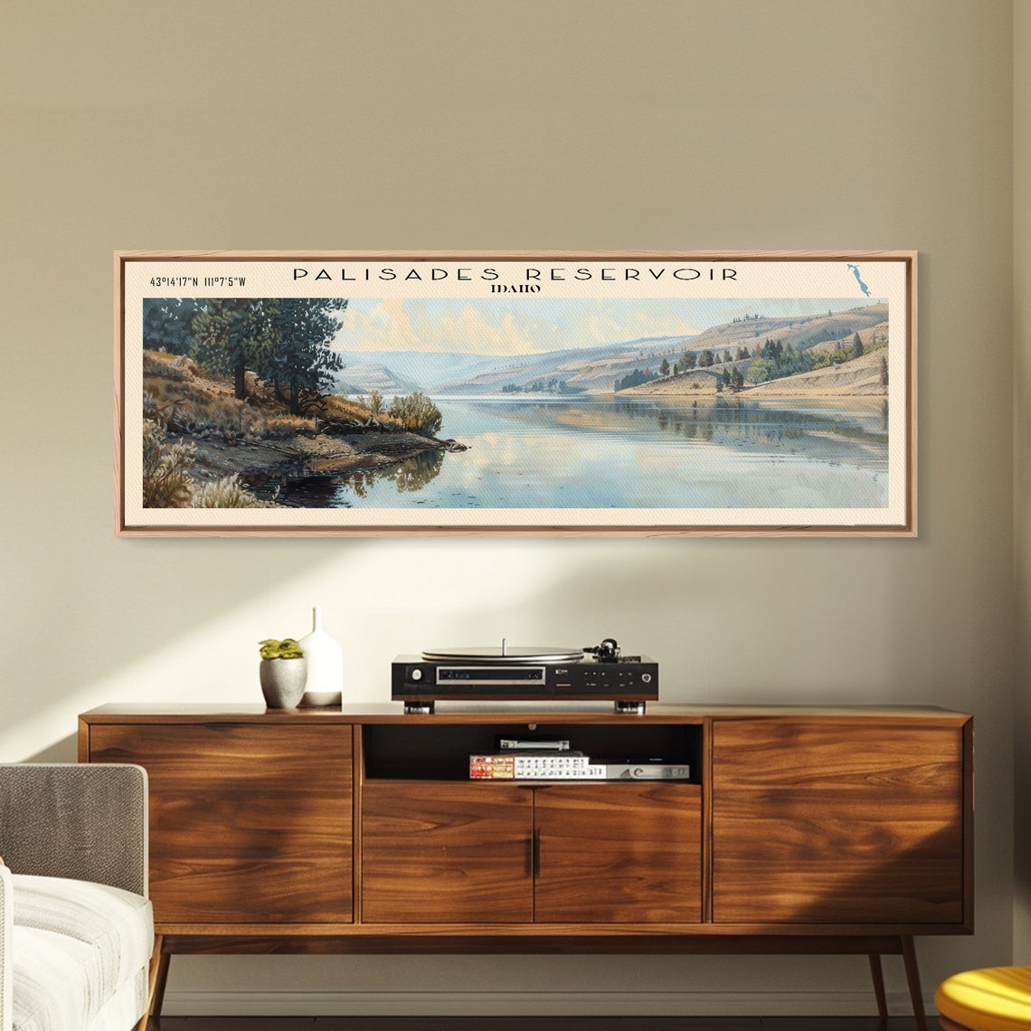 Palisades Reservoir Idaho Sunny Mirror Water Pine Point Lake Poster