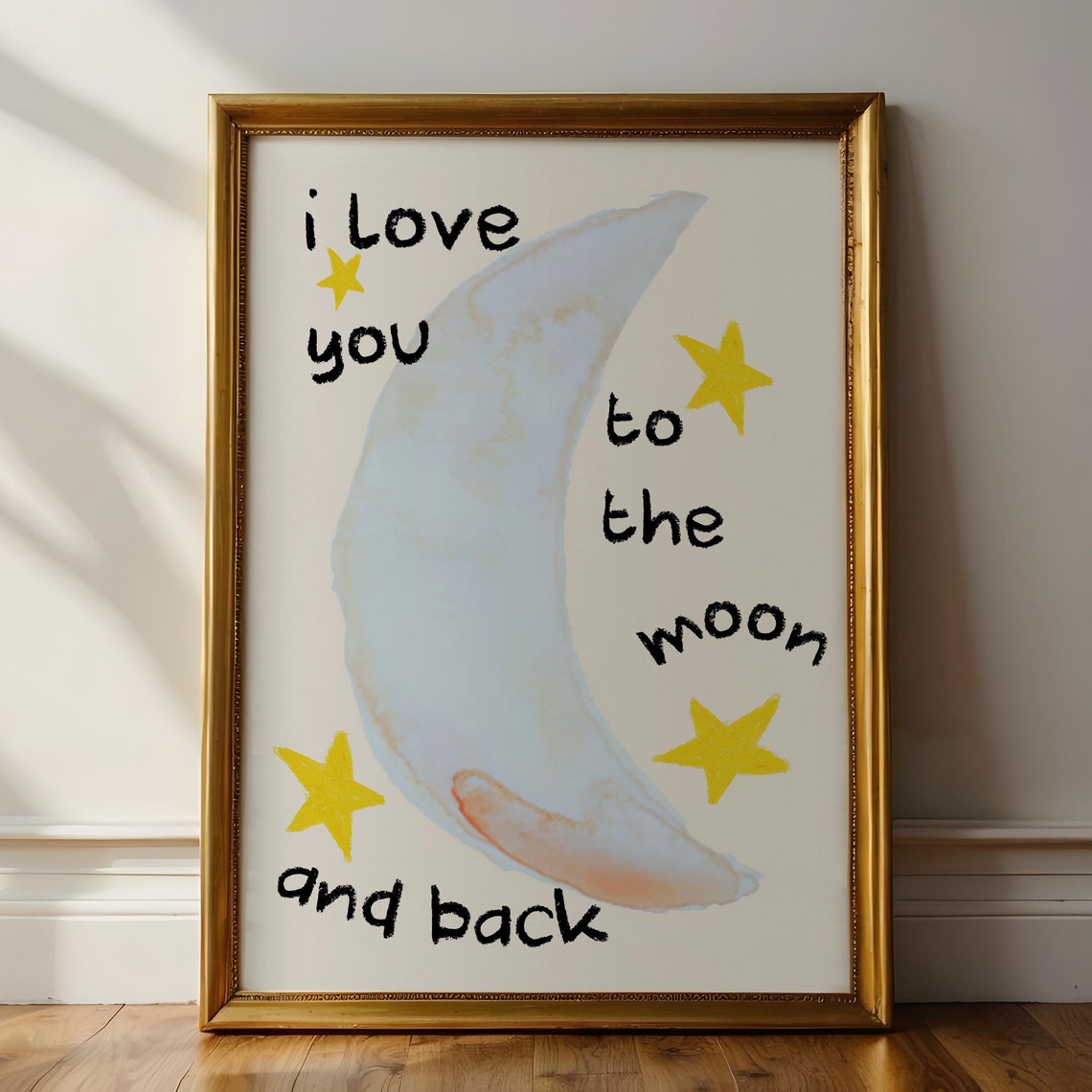 To The Moon And Back Love Print Moon Print Nursery Prints Cute Wall Prints Nursery Wall Decor Baby Room Decor