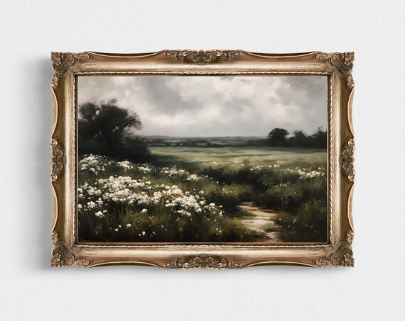 Cottagecore Home Decor Oleander Flower Art Print Moody Oil Painting Botanical Floral Wall Art 023