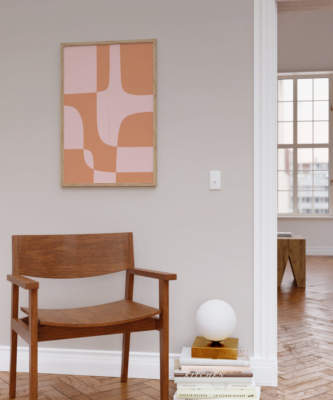 Terracotta Geometric Puzzle Blocks Abstract Warm Wall Poster - Image 4