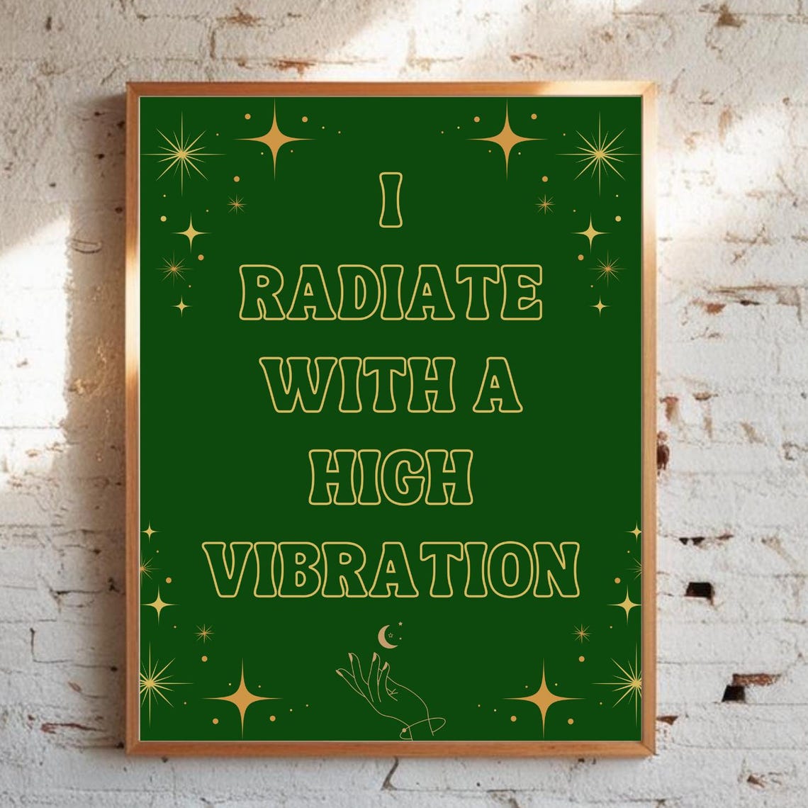 High Vibration Wall Art Uplifting Quote Print Inspirational Home Decor Positive Energy Modern Spirituality Gift