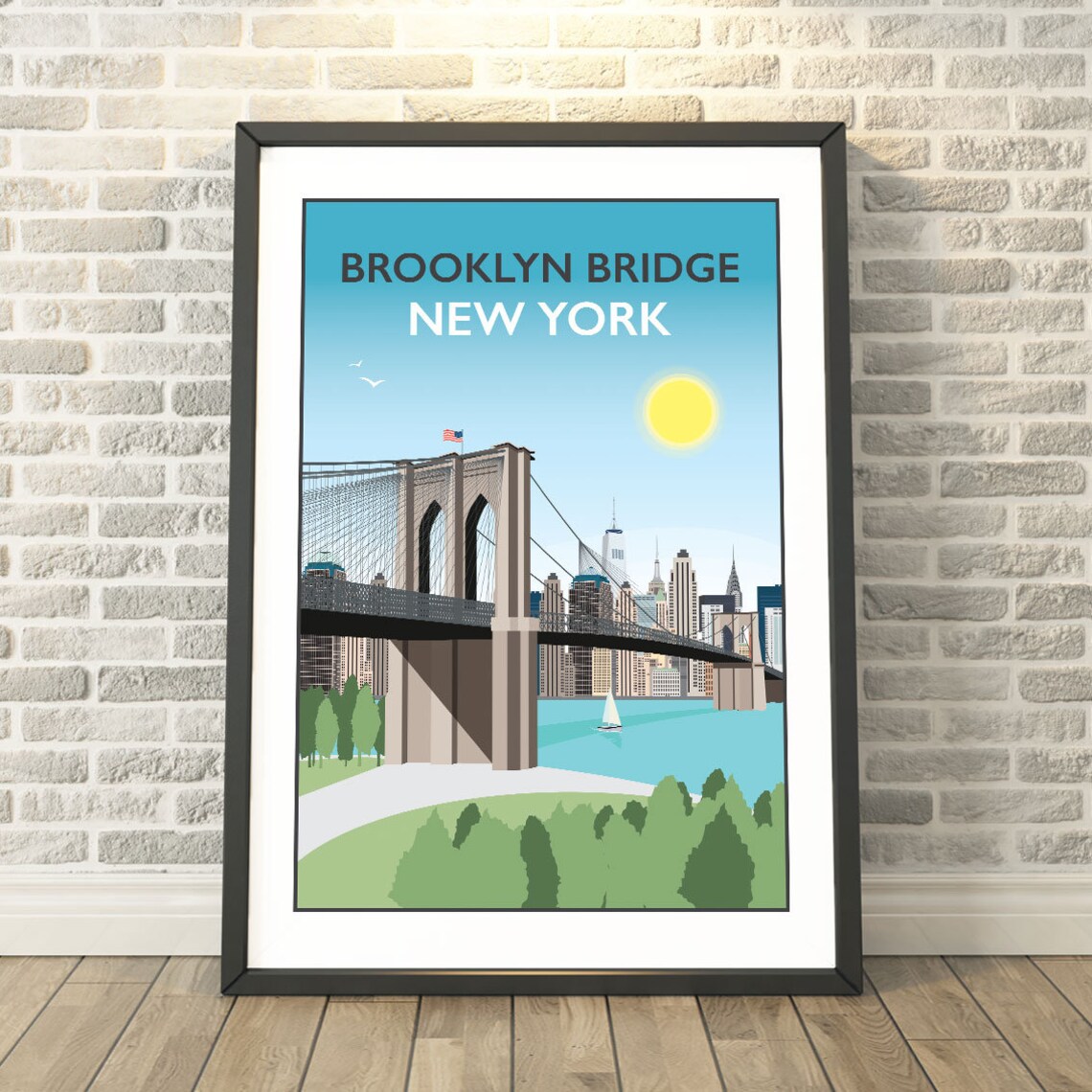 Brooklyn Bridge New York USA Travel Poster