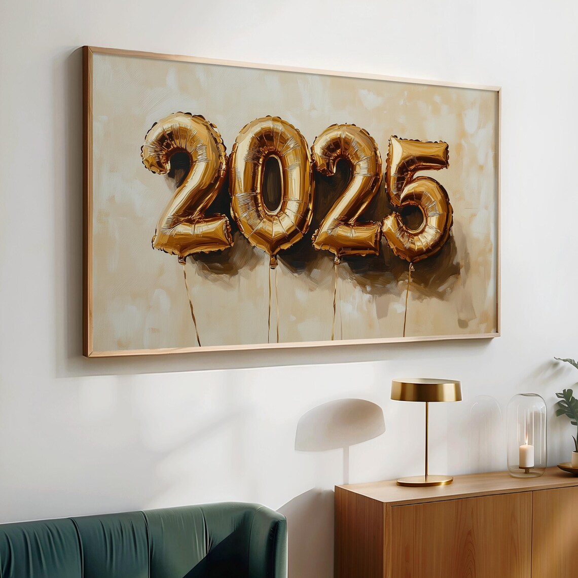 Gold Foil 2025 Balloons New Year Celebration Party Wall Art Poster - Image 4