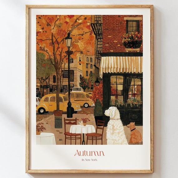 Autumn In New York Vintage NYC Decor Art Print
