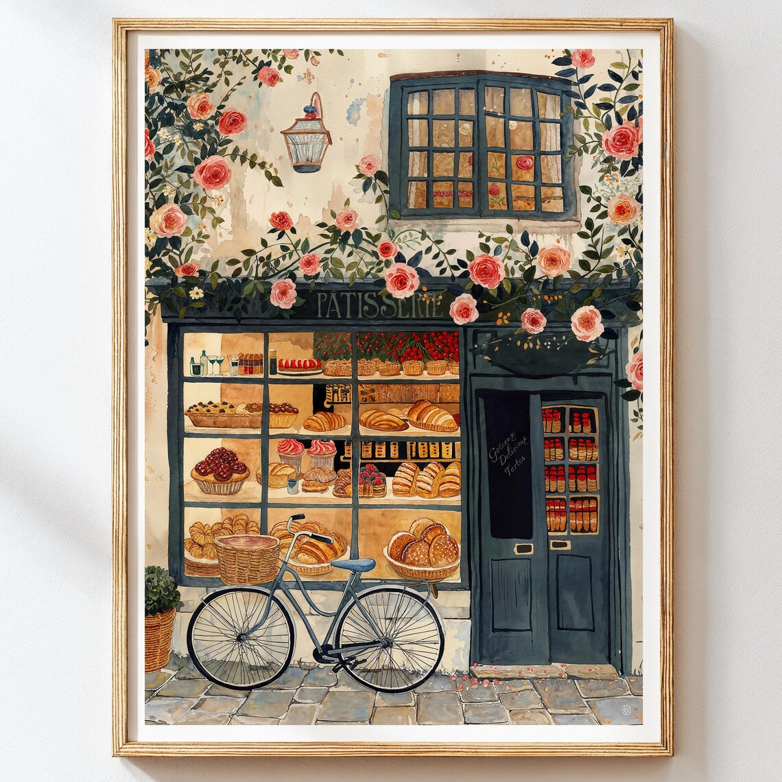 French Patisserie Vintage Art Print, Bakery Illustration