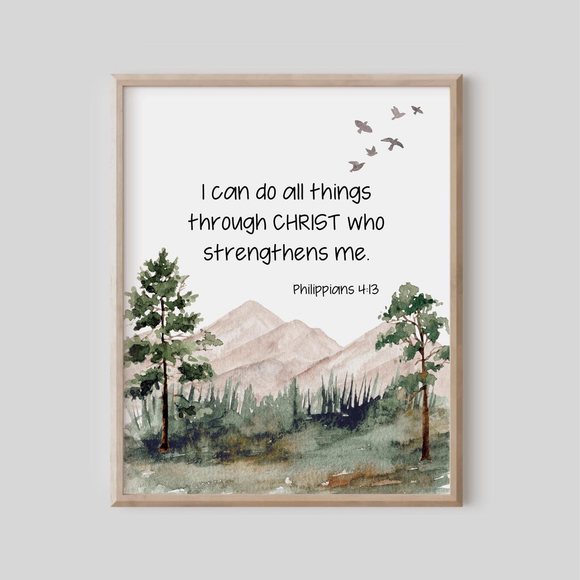 Philippians 4:13 I Can Do All Things Through Christ Mountain Poster