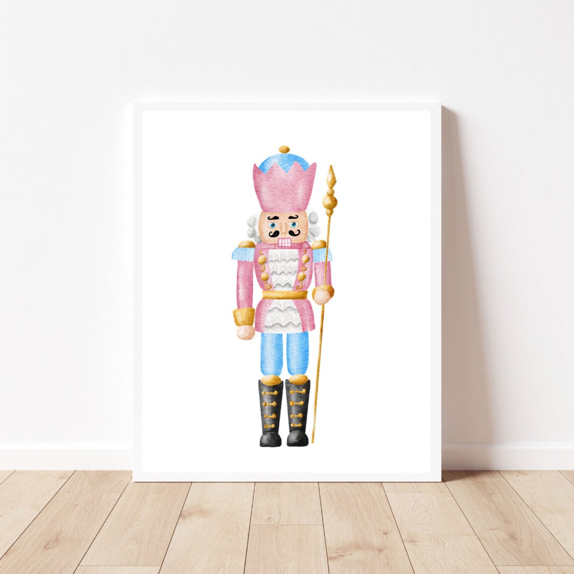 Nutcracker Christmas Wall Art Print, Pink Decor - Image 2