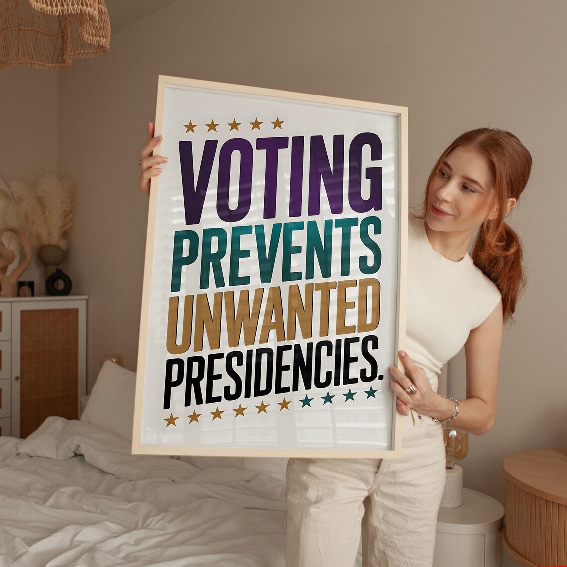 Voting Prevents Unwanted Presidencies Political Quote Poster - Image 2