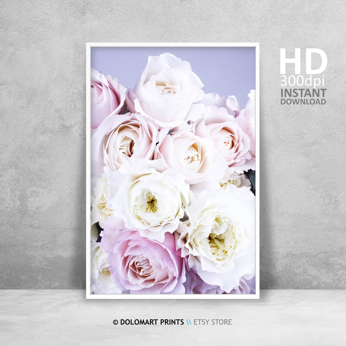 Pink Rose Peony Print Floral Art Modern Flower Wall Art Pink Roses Poster Peony Bedroom Decor Purple Roses Peonie Photography