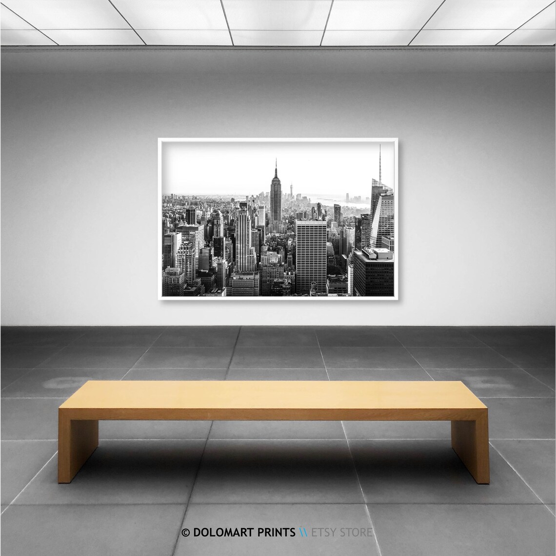New York Black and White Skyline Art Print - Image 2