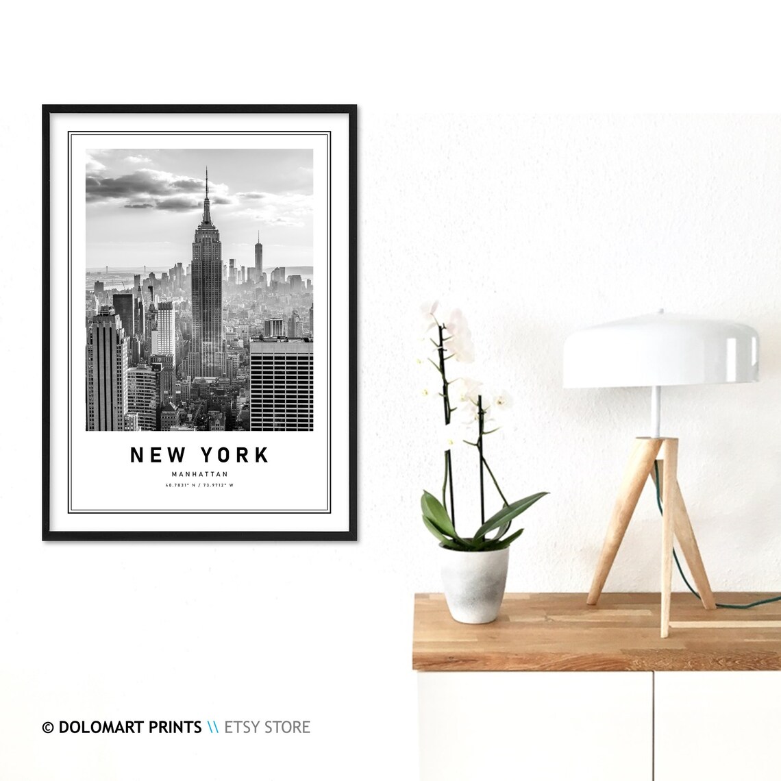 New York Poster, Empire State Building Coordinates - Image 3