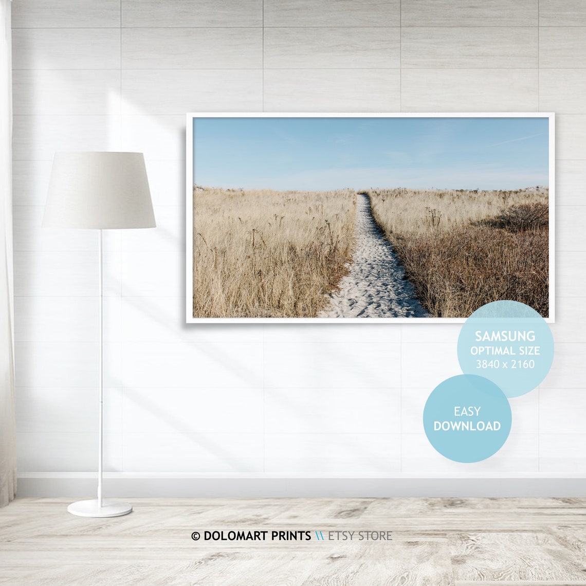 Sandy Dune Path to the Ocean Frame TV Digital Landscape Print - Image 4