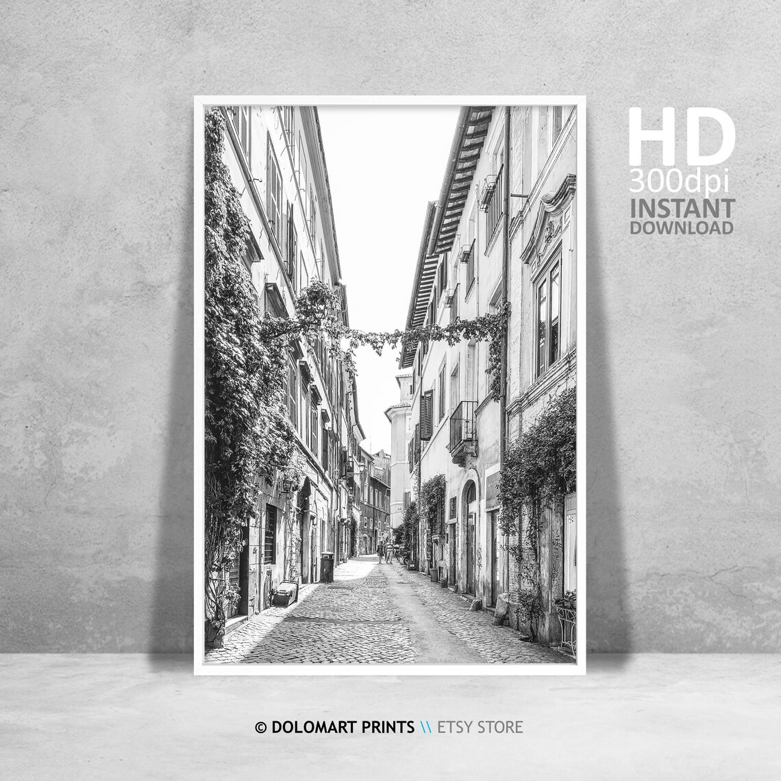 Rome Architecture Black and White Travel Poster