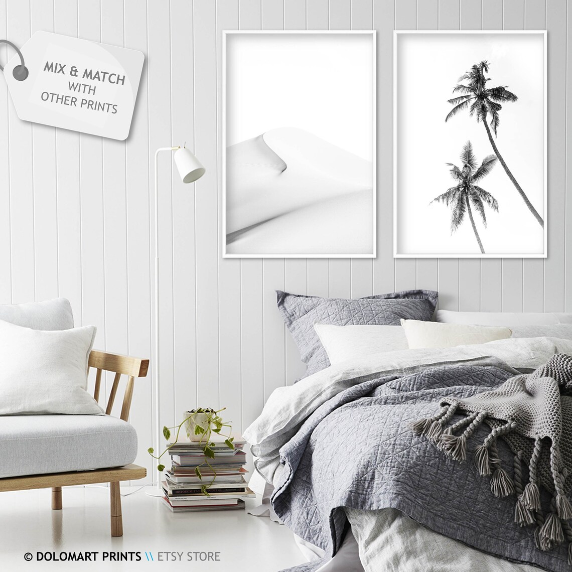Palm Tree Print, Black And White Tropical Art Print - Image 2