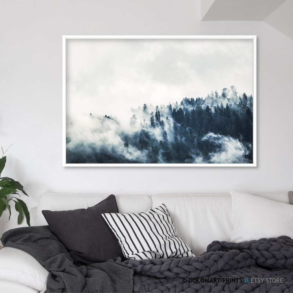 Misty Pine Forest In Fog Moody Woodland Nature Landscape Poster - Image 2