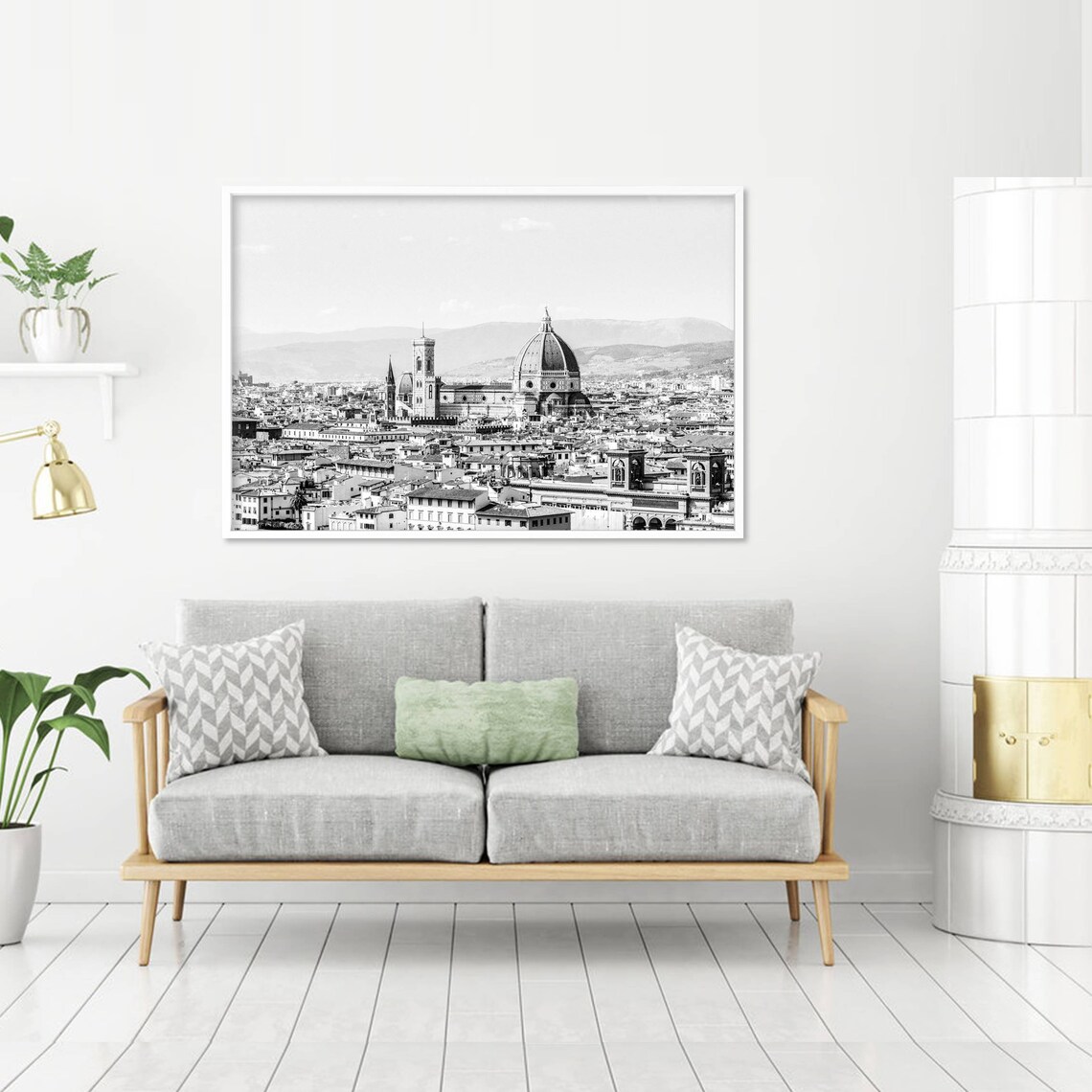 Florence Black and White Skyline Travel Poster - Image 2