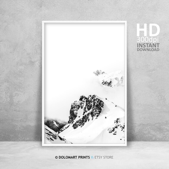 Black And White Print Minimalist Mountains Print Mountains Photography Mountains Landscape Mountain Photography Wall Art Print