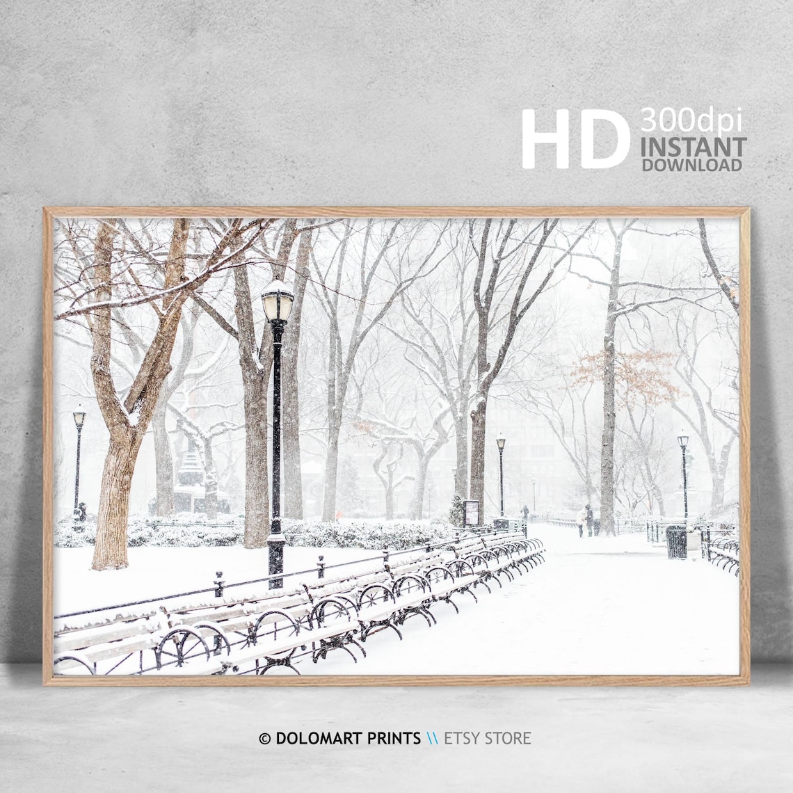 New York Central Park Under Snow Art Print - Image 3