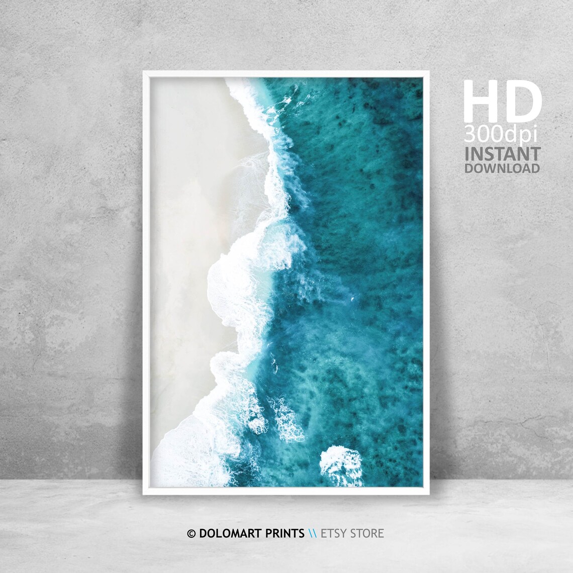 Aerial Beach Photography Modern Beach Art Print