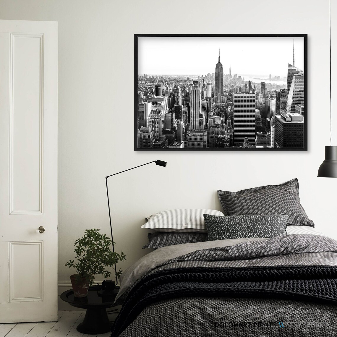New York Black and White Skyline Art Print - Image 3