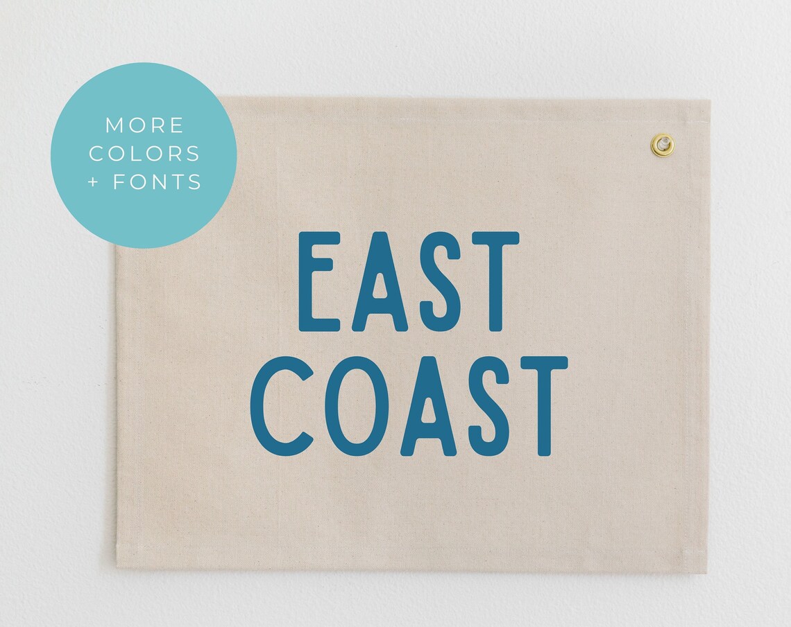 East Coast Beach House Decor Banner, Coastal Wall Art