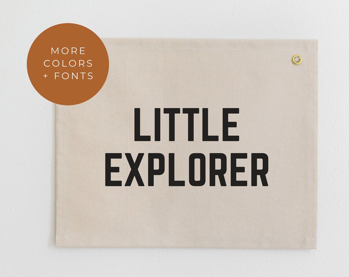 Little Explorer Banner, Woodland Nursery Adventure Wall Art