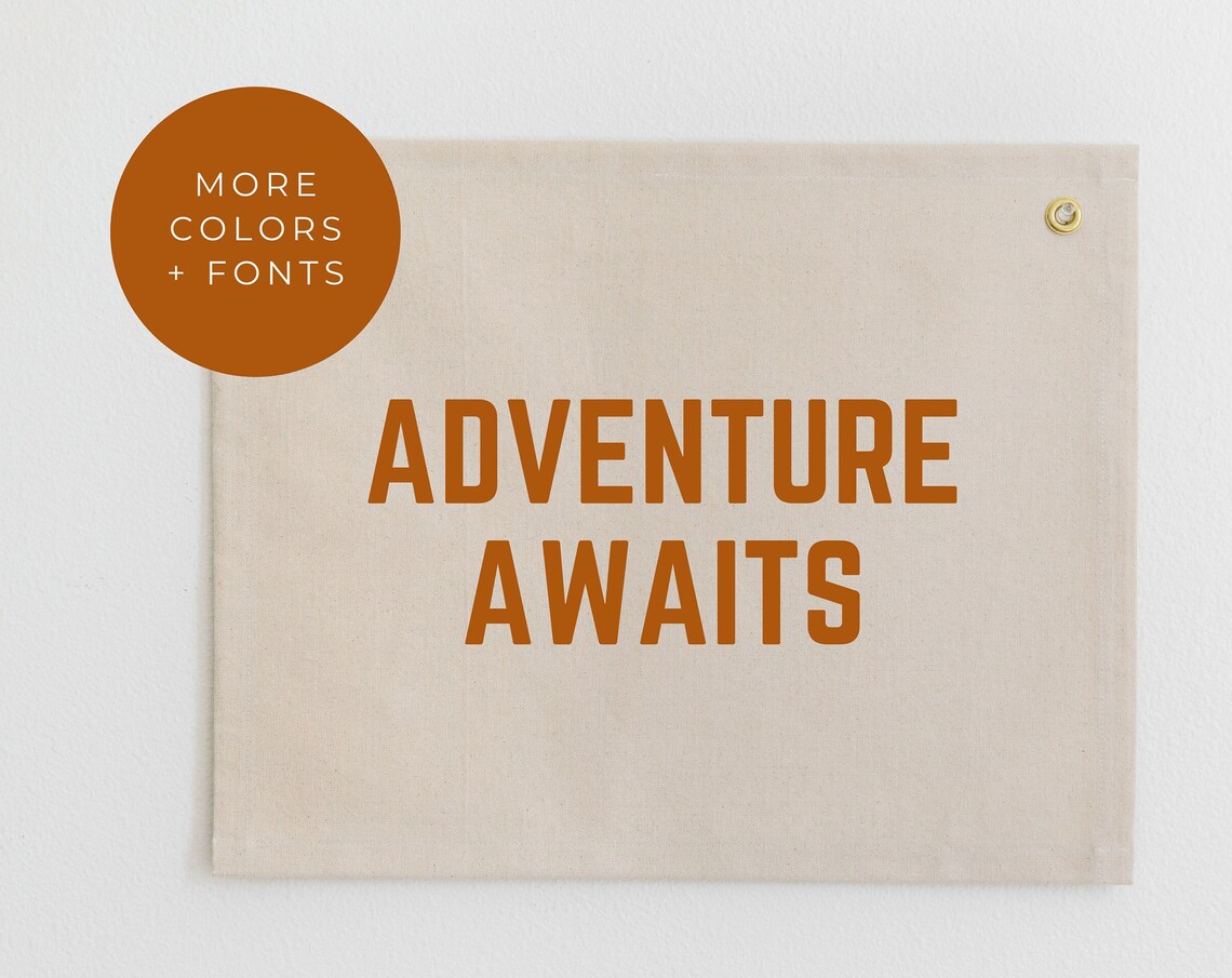 Adventure Awaits Boy Nursery Woodland Wall Banner