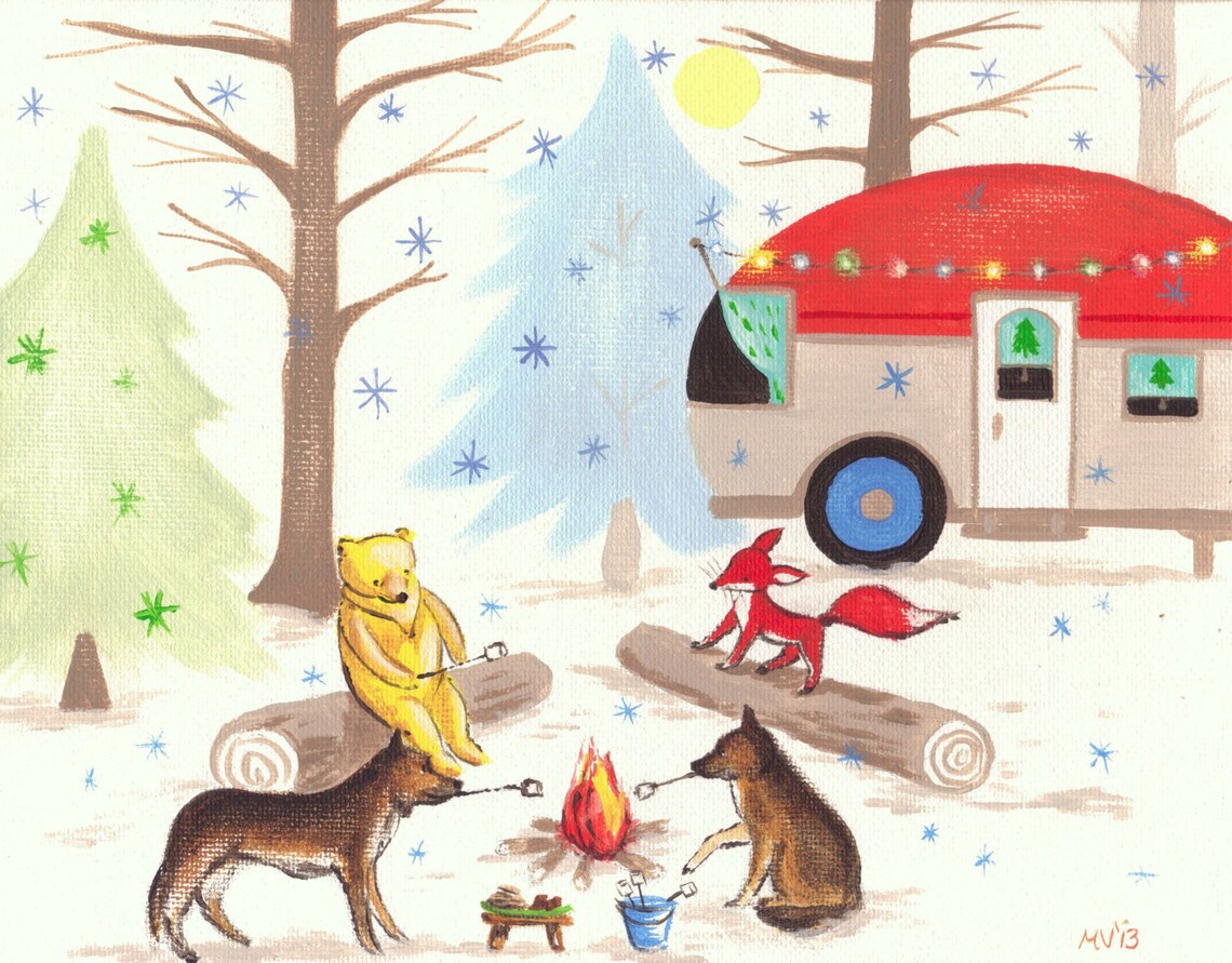 Custom Camping Scene With Your Pet, Woodland Animals