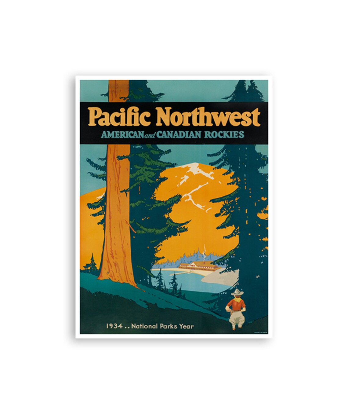 Pacific Northwest Vintage Travel Poster, Oregon