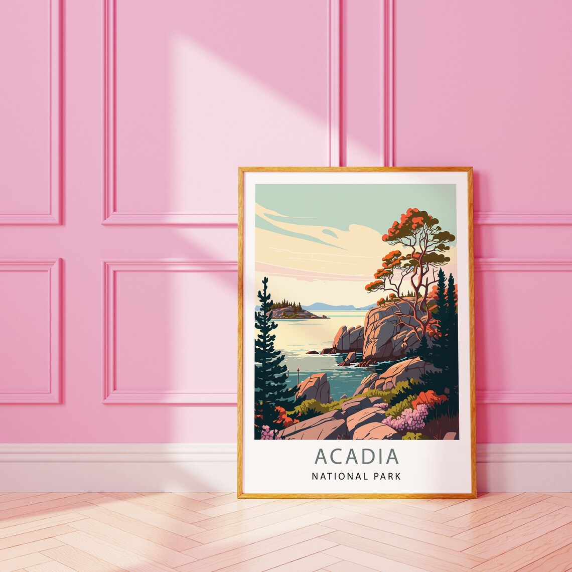 Acadia National Park Rocky Pine Coast Sunrise Colors Travel Poster - Image 3