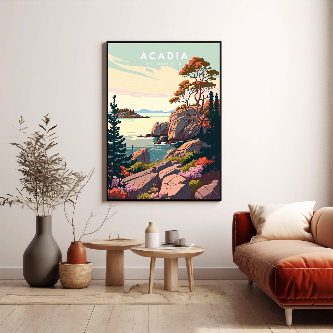 Acadia National Park Maine Rugged Rocky Coast Travel Art Poster - Image 3