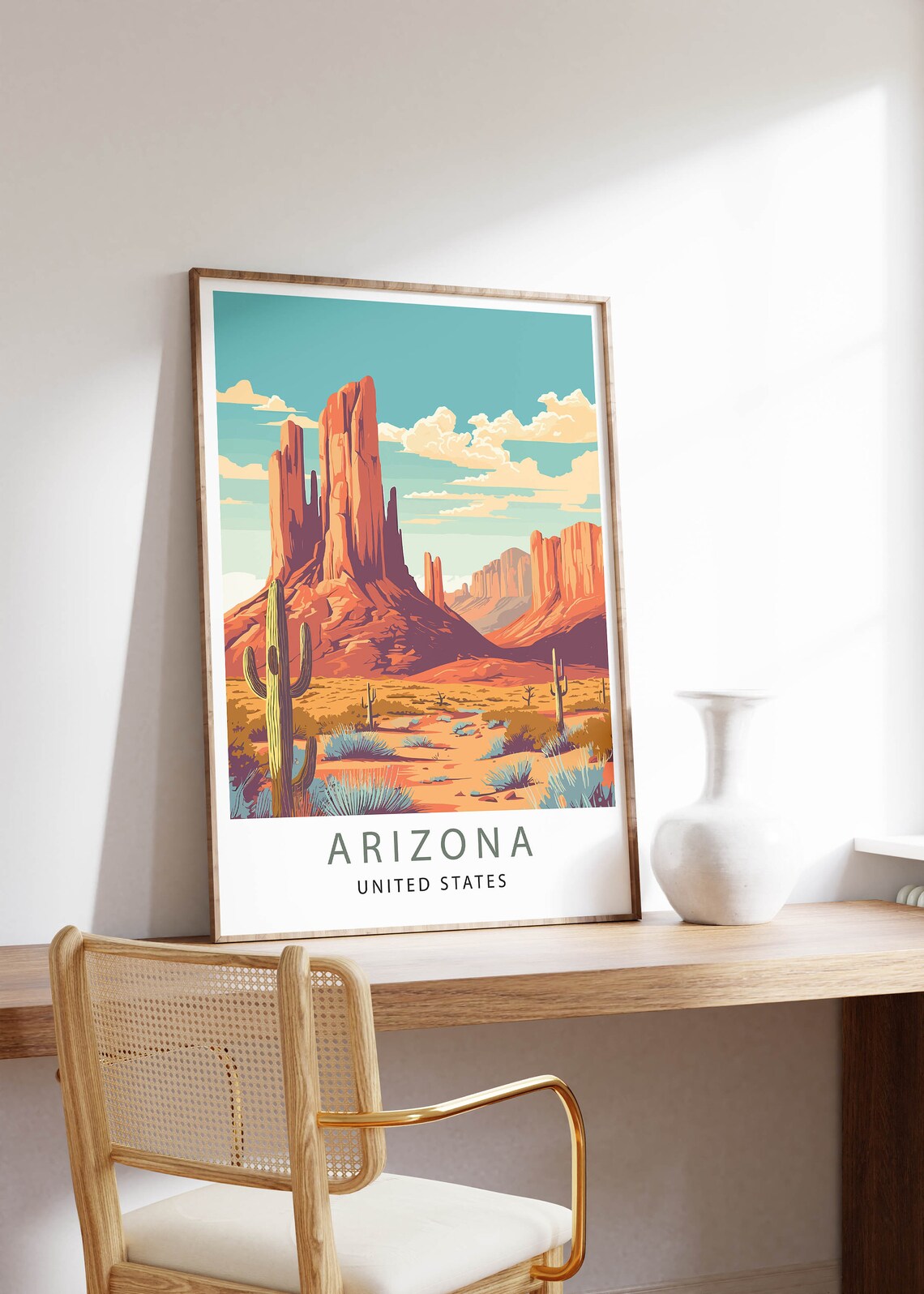 Arizona Minimalist Travel Poster Art Print - Image 4