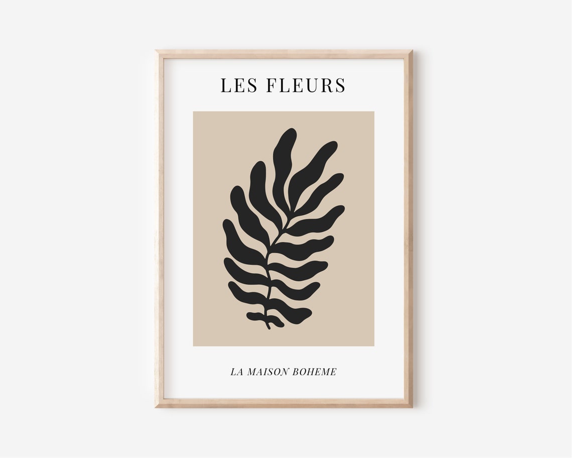 Les Fleurs La Maison Boheme Black Palm French Botanical Art Poster