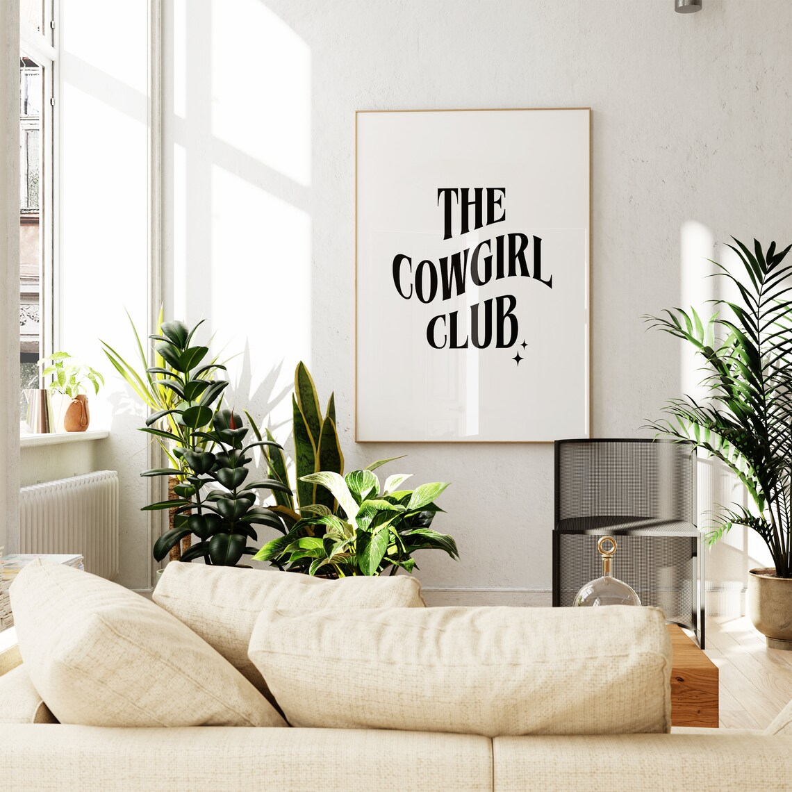 The Cowgirl Club Retro Typography Black White Western Print Decor - Image 3
