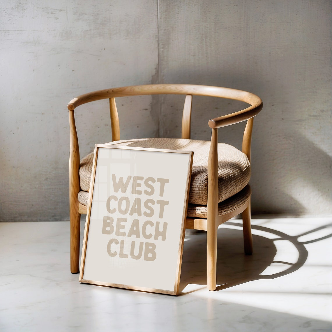 West Coast Beach Club Tan Typography Neutral Coastal Decor Poster - Image 2