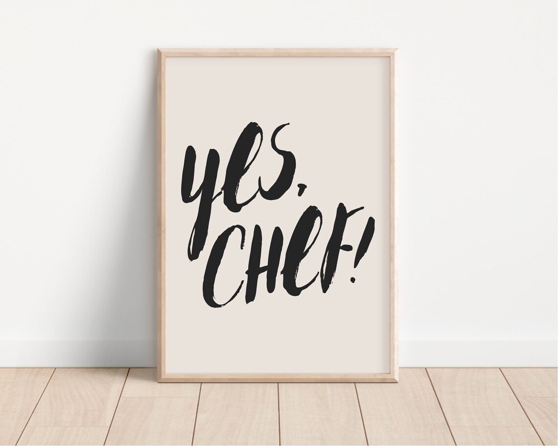 Yes Chef Print, Minimalist Kitchen Poster - Image 3