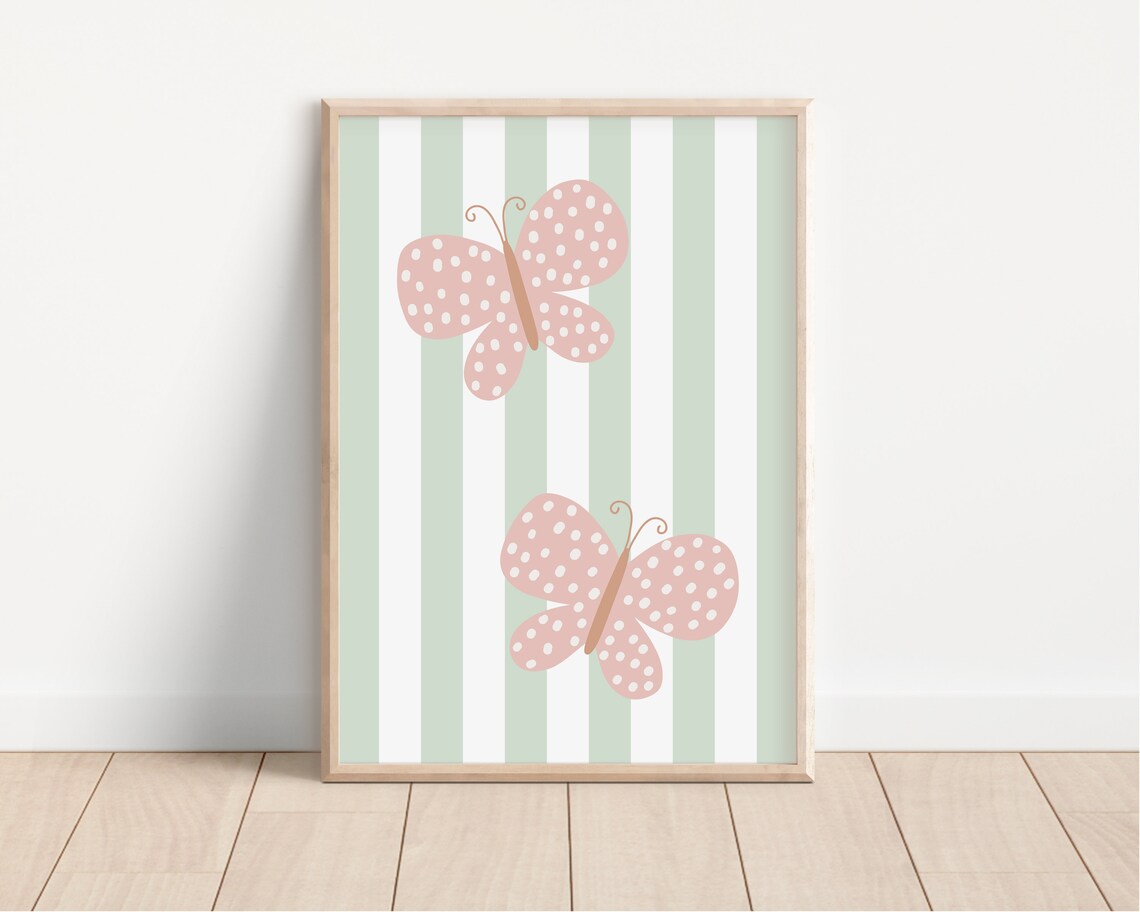 Pink Butterfly Art Print, Girls Nursery Decor - Image 2