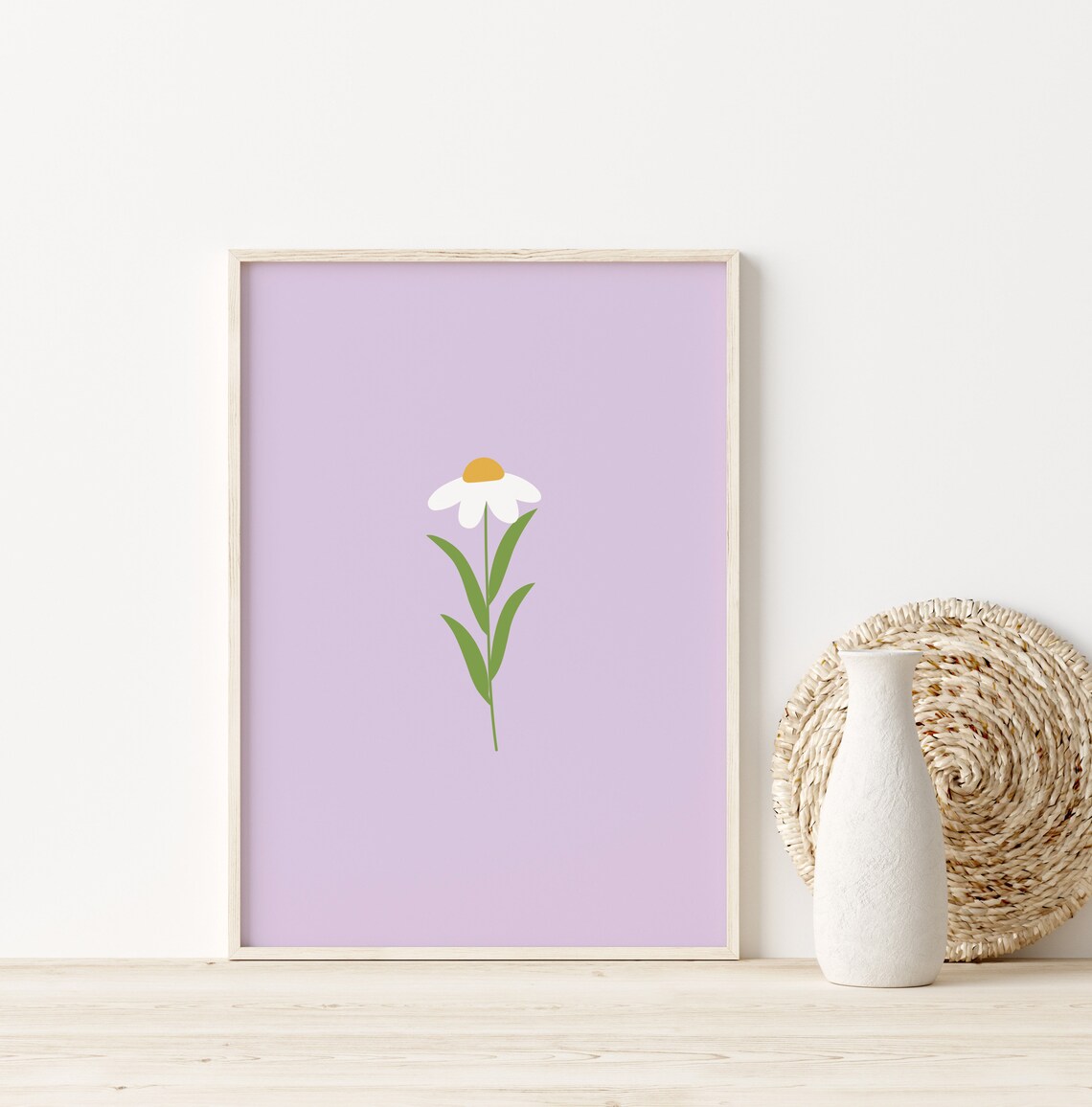 Daisy Boho Floral Art Print for Girls' Room