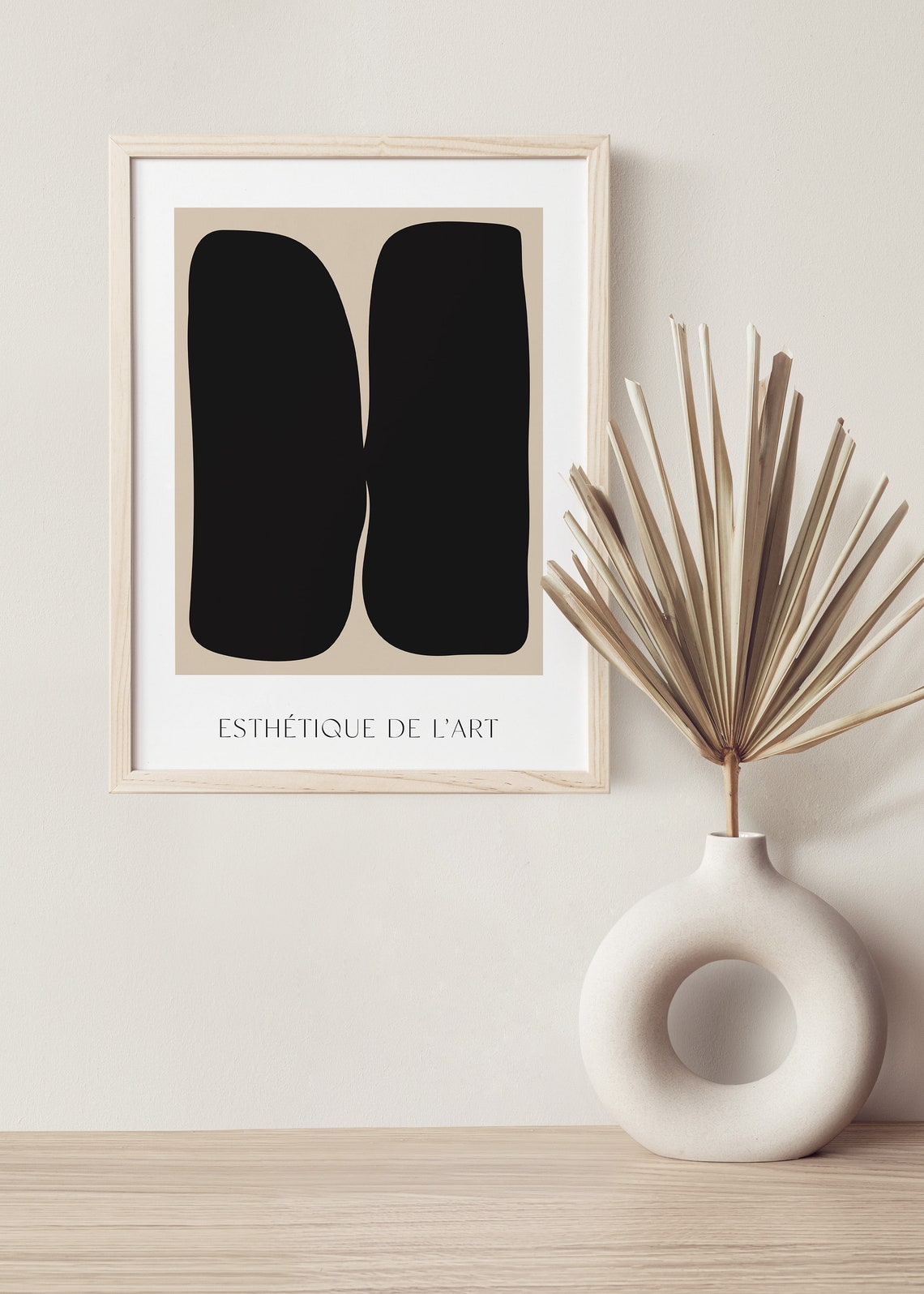 Esthetique De Lart Black Beige Minimalist Gallery Living Room Poster - Image 2